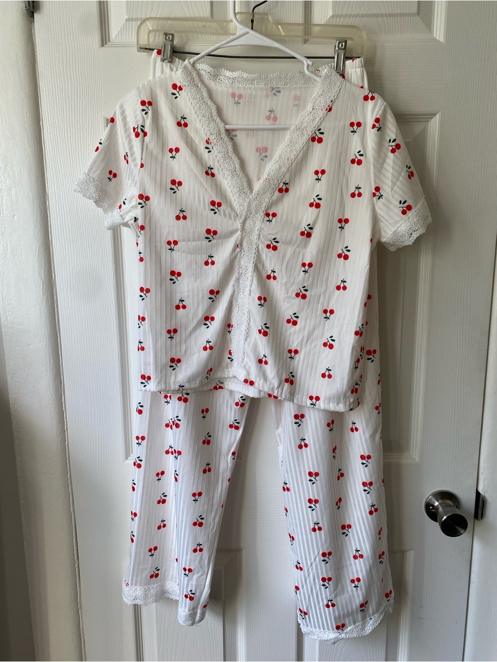 Cherry-Print Pajama Set
